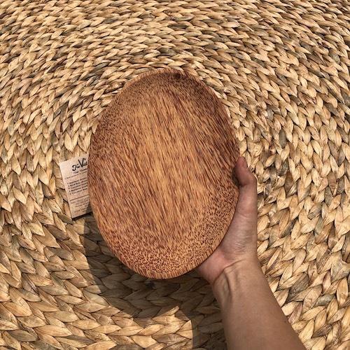 Dĩa gỗ dừa oval - Dĩa xoài - Coconut Wood Oval Plate | Tre Việt