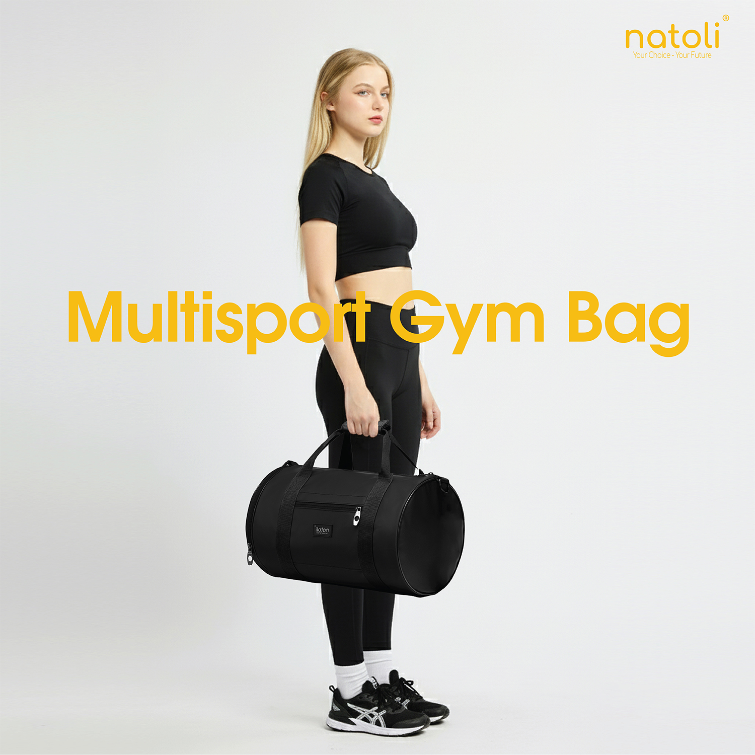 Túi trống thể thao, túi tập gym mini NATOLI đựng đồ tập gym nam nữ cao cấp BST Multisport Gym Bag T33