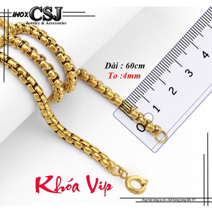 Dây chuyền nam kiểu ống trúc Khóa Vip mạ vàng siêu đẹp, bền màu - Đem lại đẳng cấp, phong độ cho người đeo