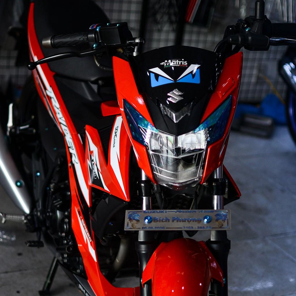 Decal Xe Máy - Tem Trùm Dành Cho Satria, Raider Đỏ Trắng Đen Thể Thao