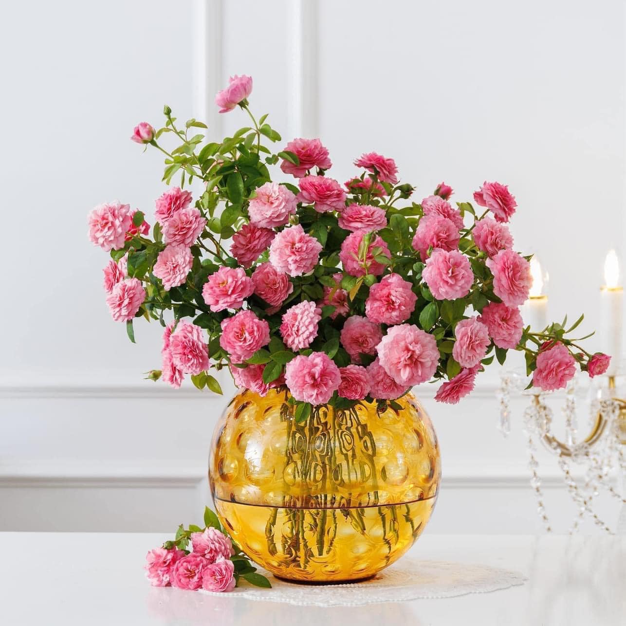 Lọ hoa Bohemia Optika (Trắng, hồng, khói, tím, xanh lá cây, xanh nước biển, xanh đậm, vàng)