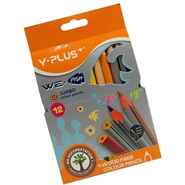 Bút Chì Màu Gỗ WE FISH JUMBO - 12 màu - Y PLUS+ TC150200_WF
