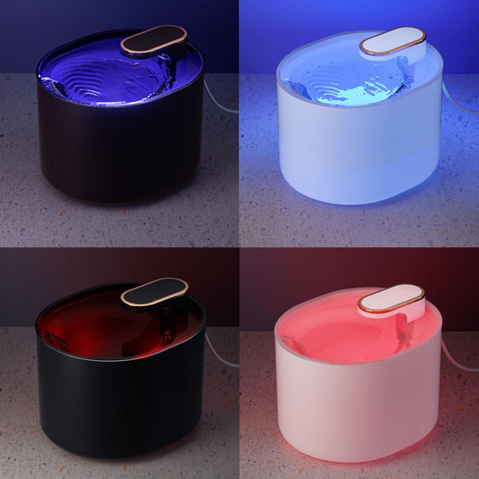 Pet Cat Water Fountain Water Dispenser with Night Light Drinking Fountain for Home