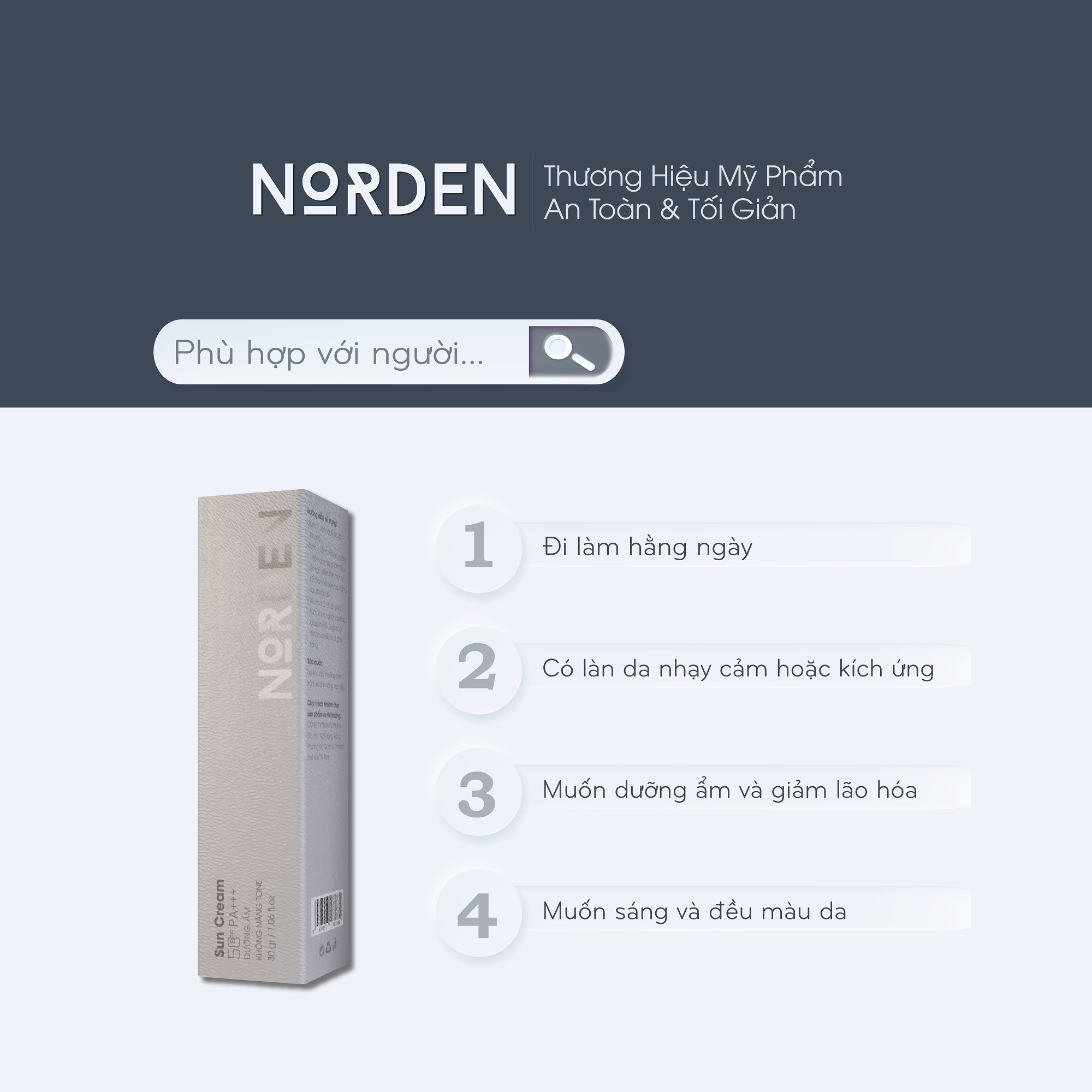Combo x2 Kem Chống Nắng Cho Nam Chống Tia UVA/UVB-Dưỡng Ẩm-Không Nâng Tone-Sáng Da-Ngừa Lão Hóa NORDEN SUNCREAM
