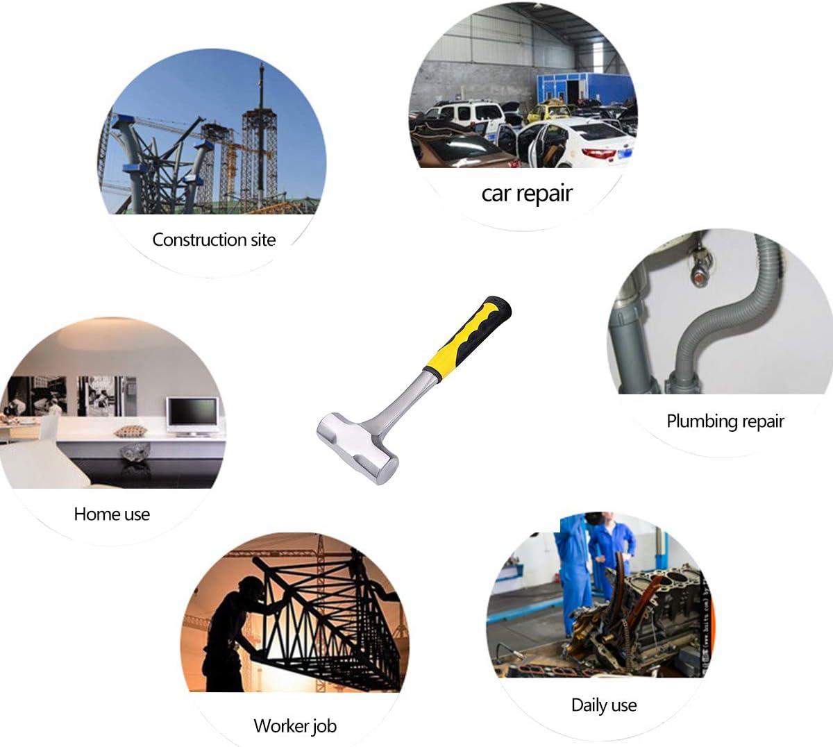 Búa - Búa thợ rèn Thép rèn hạng nặng, Tay cầm bằng cao su, Đầu búa được đánh bóng như gương Chất liệu: Thép carbon cao, 2 LB