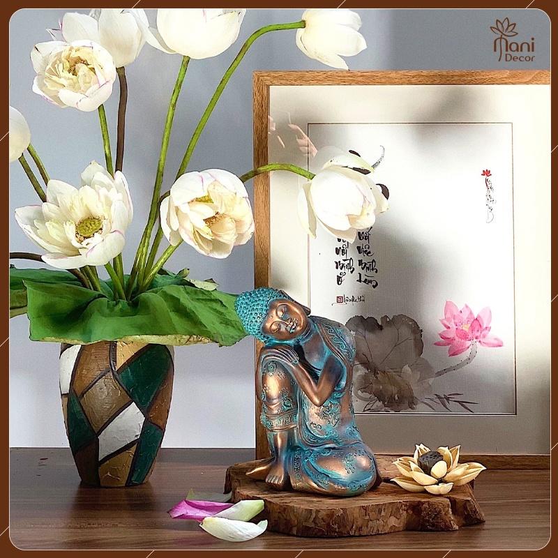 Tượng phật an nhiên giả đồng decor trang trí nhà cửa, sân vườn - MANI DECOR