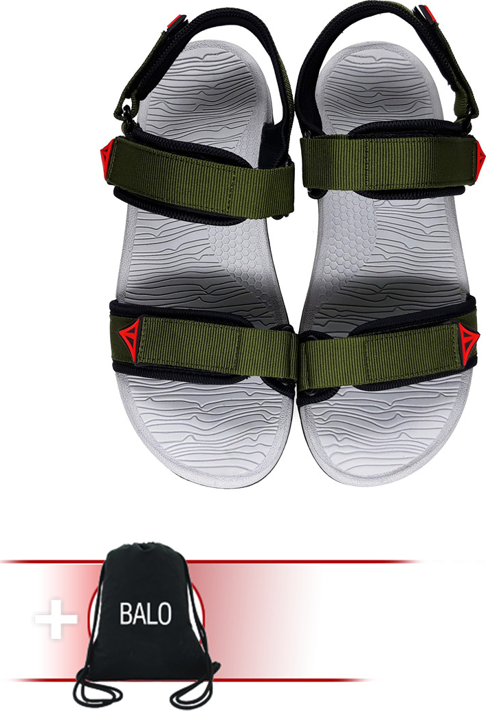Giày Sandal Việt Thủy Quai Ngang VT01 - Xanh Rêu - Tặng Kèm Balo Túi Rút