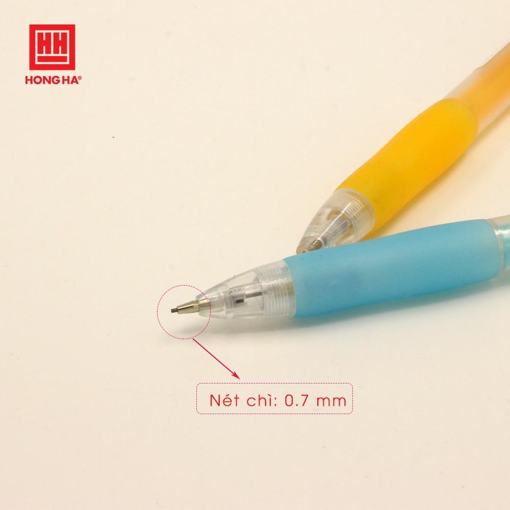 Bút chì kim kháng khuẩn bấm ngòi 0.7mm Hồng Hà kèm đầu tẩy tiện lợi - 3542