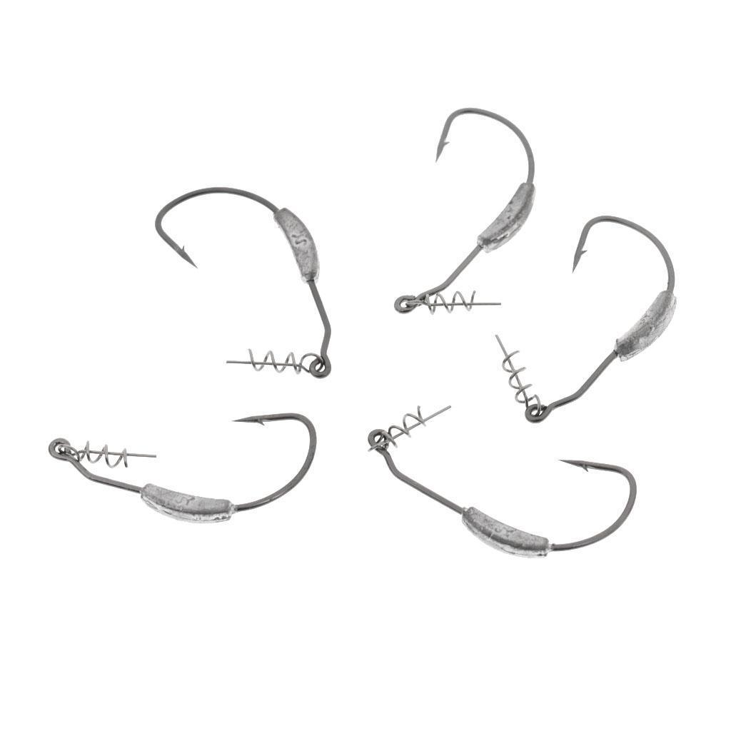 10 Pieces 2g/5g Weedless Weighted Spring Lock Twistlock Swim Bait Fishing Hooks