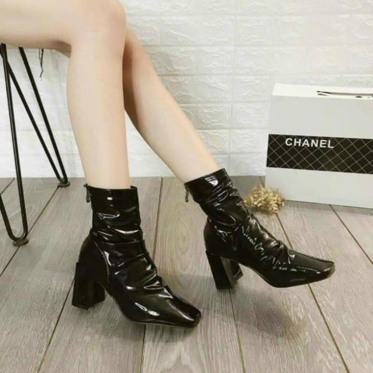 Bốt nữ cao cổ da nhăn 7 Phân Sneaker Ulzzang Store 2021 Chất Lượng Đi Chơi Đi Tiệc