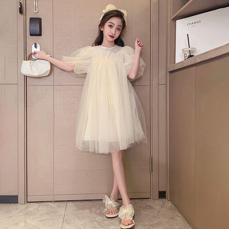CHENGRUI Cô gái mùa hè váy lưới đỏ tây khí lưới váy bé sinh nhật váy công chúa váy nàng tiên