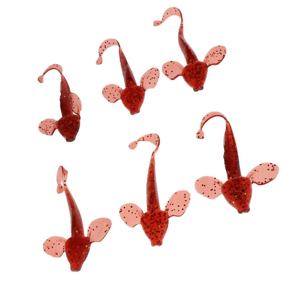 6x Plastic Fishing Lure Grub Worm Soft Bait for Bass Perch