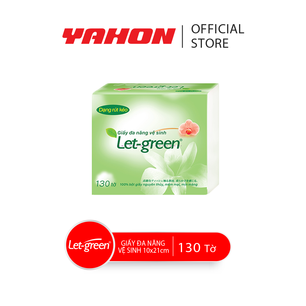 Bao Giấy Vệ Sinh Đa Năng LET-GREEN 10*21CM, 130 Tờ/Bao