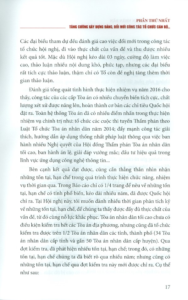 Xây Dựng Tòa Án Nhân Dân Xứng Đáng Là Biểu Tượng Của Công Lý, Lẽ Phải Và Niềm Tin