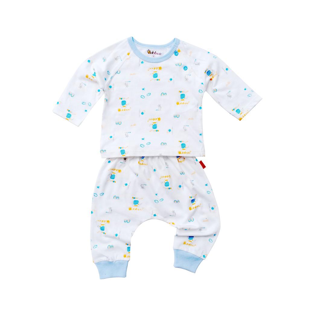 Bộ sơ sinh cài vai cotton mềm mại in hình BABIBOO - BB137