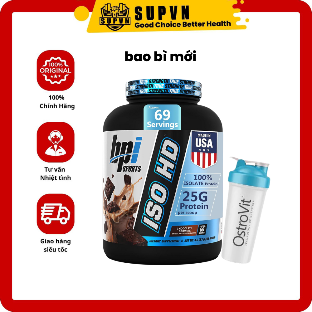 Sữa Tăng Cơ ISO HD BPI SPORTS 5lbs - 100% Whey Protein Isolate Tinh Khiết (Không Lactose)[BAO BÌ MỚI, CHÍNH HÃNG