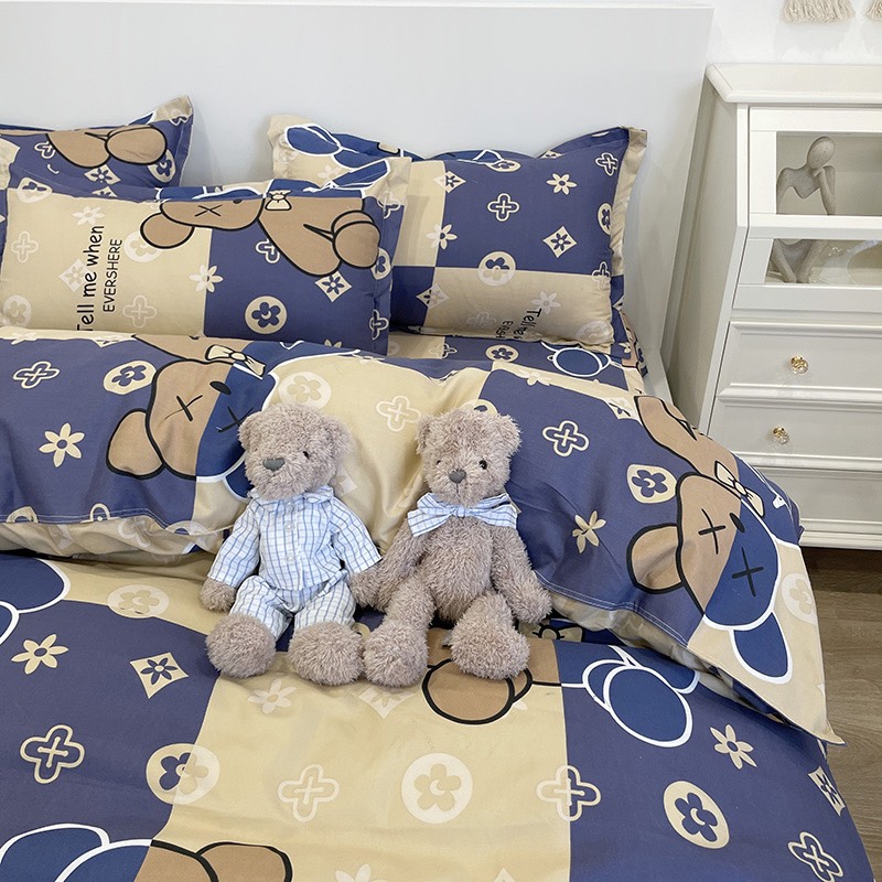 Bộ chăn ga gối cotton LIDACO PL1 - Bear rich SP001472
