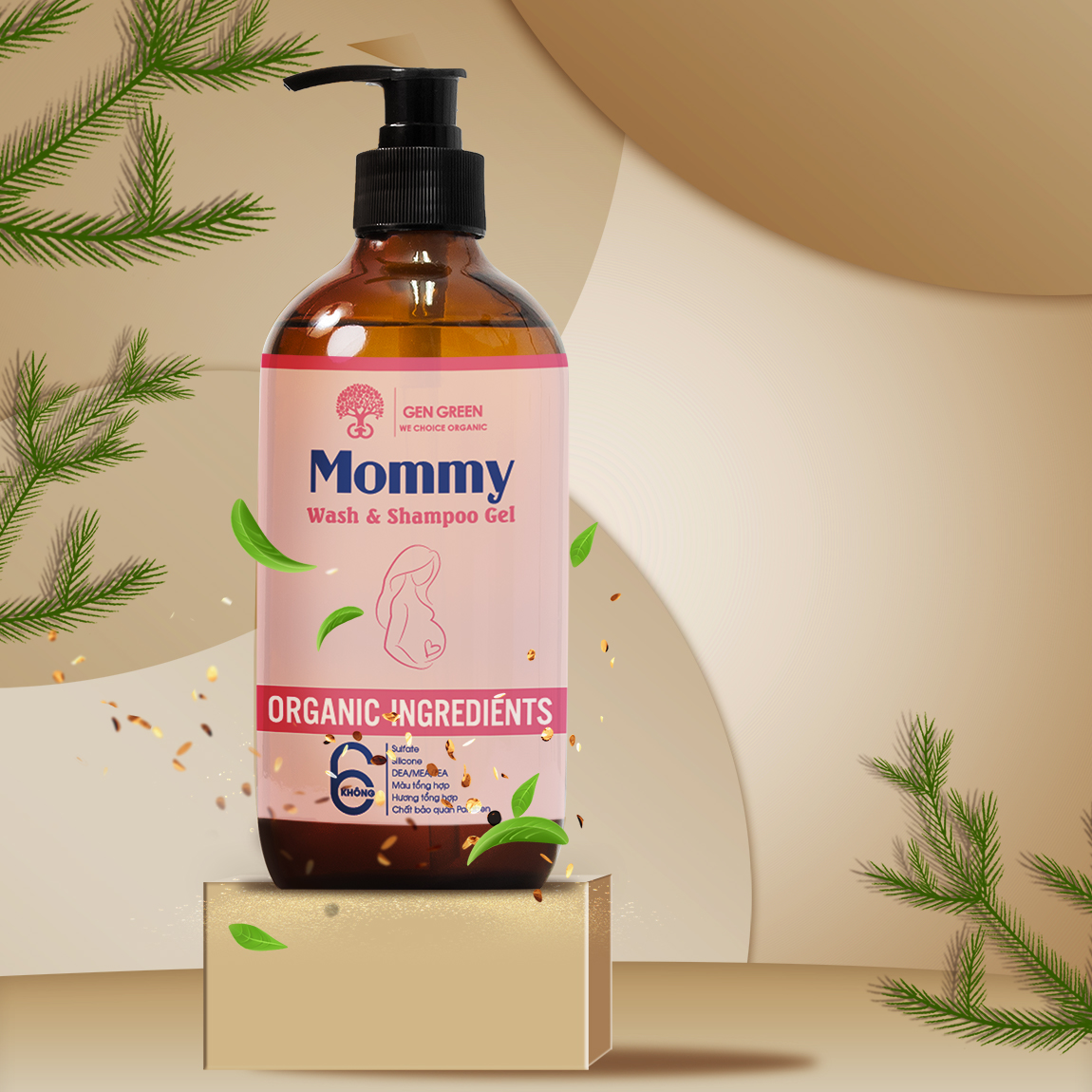 Sữa Tắm Hữu Cơ Gengreen Dành Cho Mẹ Bầu và Mẹ Sau Sinh - MOMMY WASH AND SHAMPOO GEL