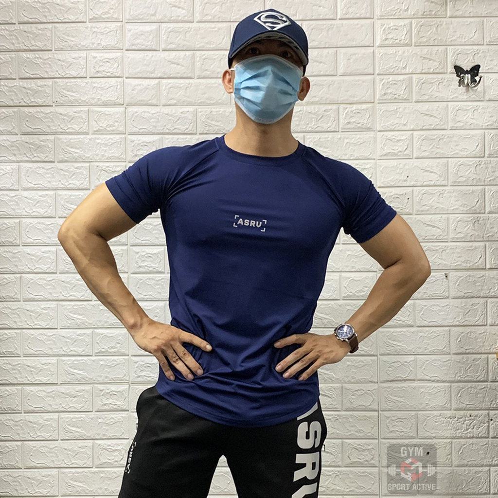 Áo thun nam thể thao áo thun tập gym nam t shirt ASRV thun lạnh 4 chiều phom ôm nhẹ tôn dáng trẻ trung