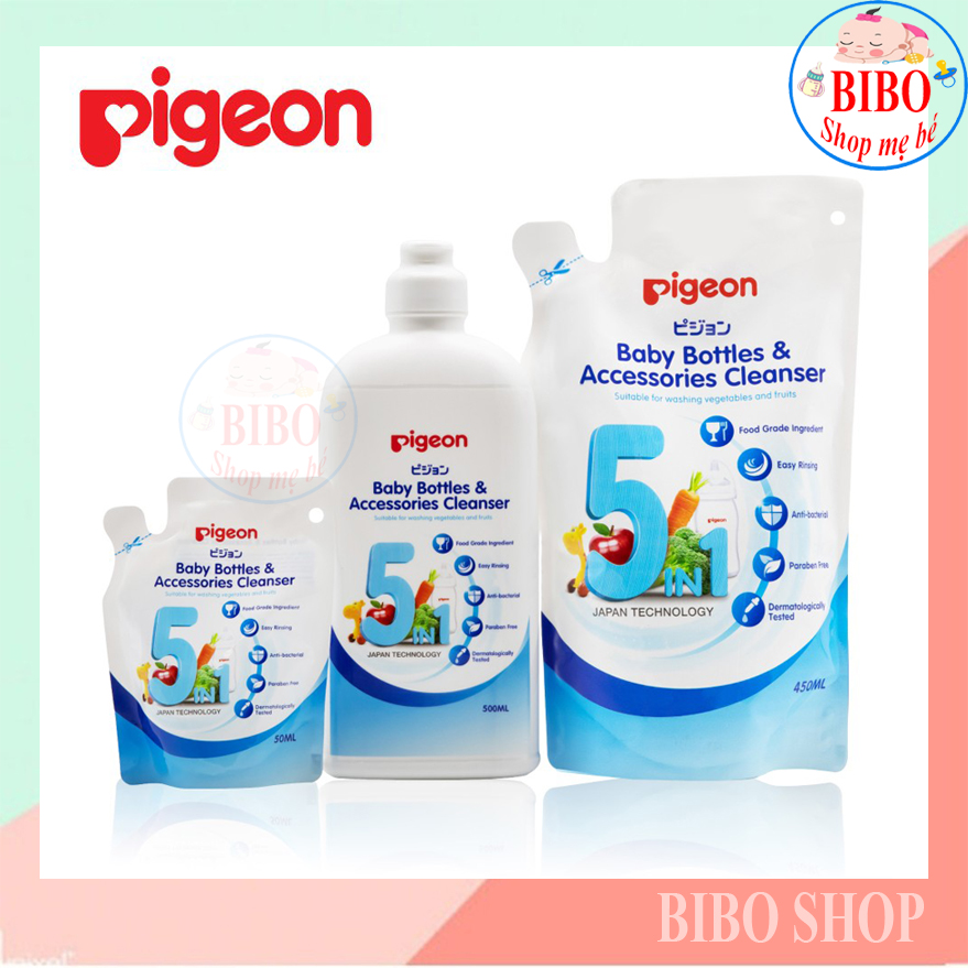 DUNG DỊCH SÚC RỬA BÌNH SỮA 5 IN 1 PIGEON