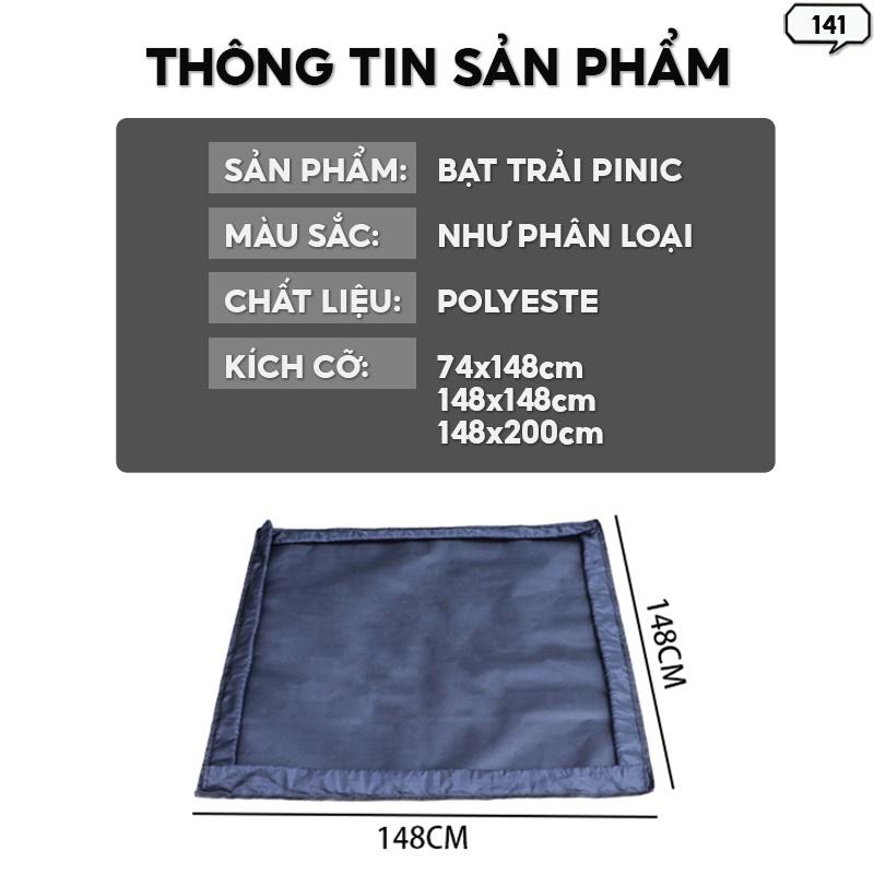 Bạt Trải Picnic Dã Ngoại Chống Thấm Có Dây Rút Tiện Lợi Nhiều Màu Kích Thước 150x150cm 141