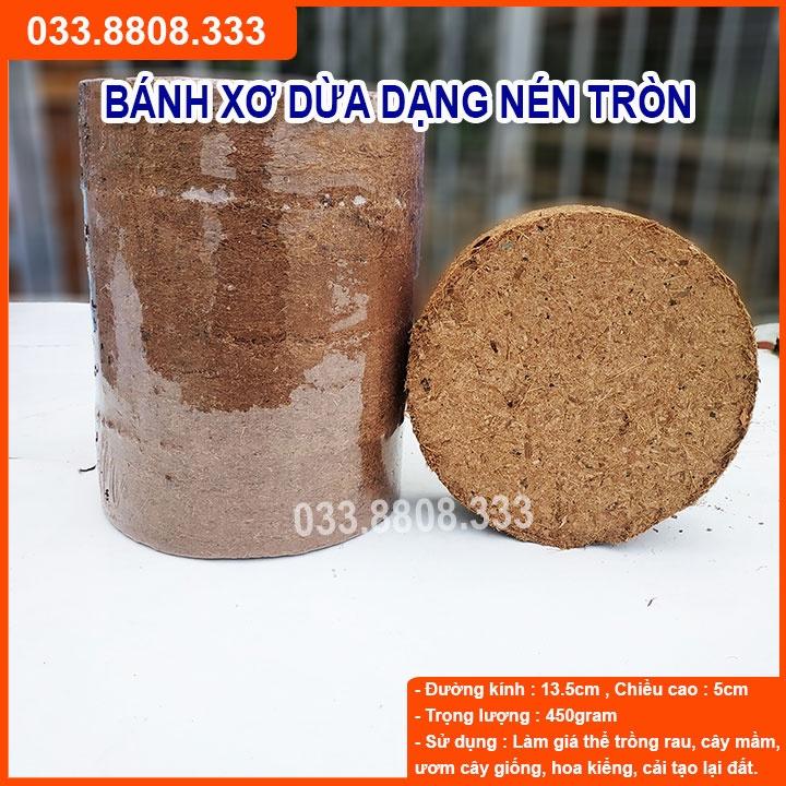 4 BÁNH XƠ DỪA 450G - GIÁ THỂ CHUYÊN DÙNG TRỒNG RAU HOA, RAU MẦM - VTNN - DCLV