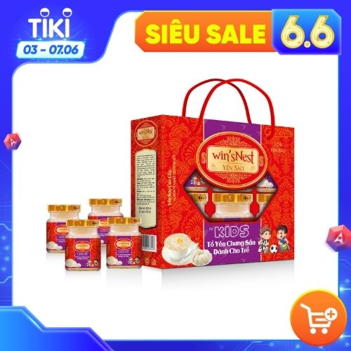 Lốc 6 lọ Yến sào win'sNest Kids (20%) Tổ yến chưng sẵn dành cho trẻ em (420ml/6 lọ)