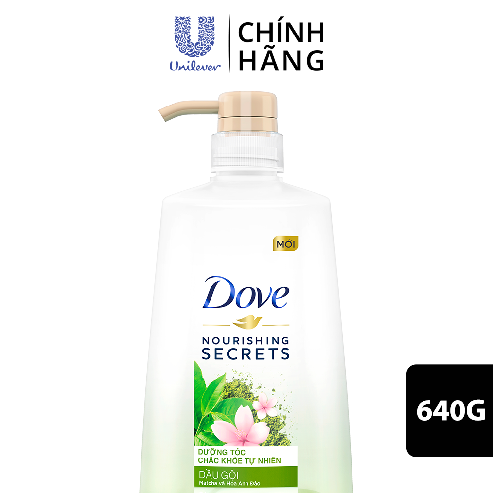 Dầu gội Dove Matcha và Hoa Anh Đào - Dưỡng Tóc Chắc Khỏe Tự Nhiên 640gr