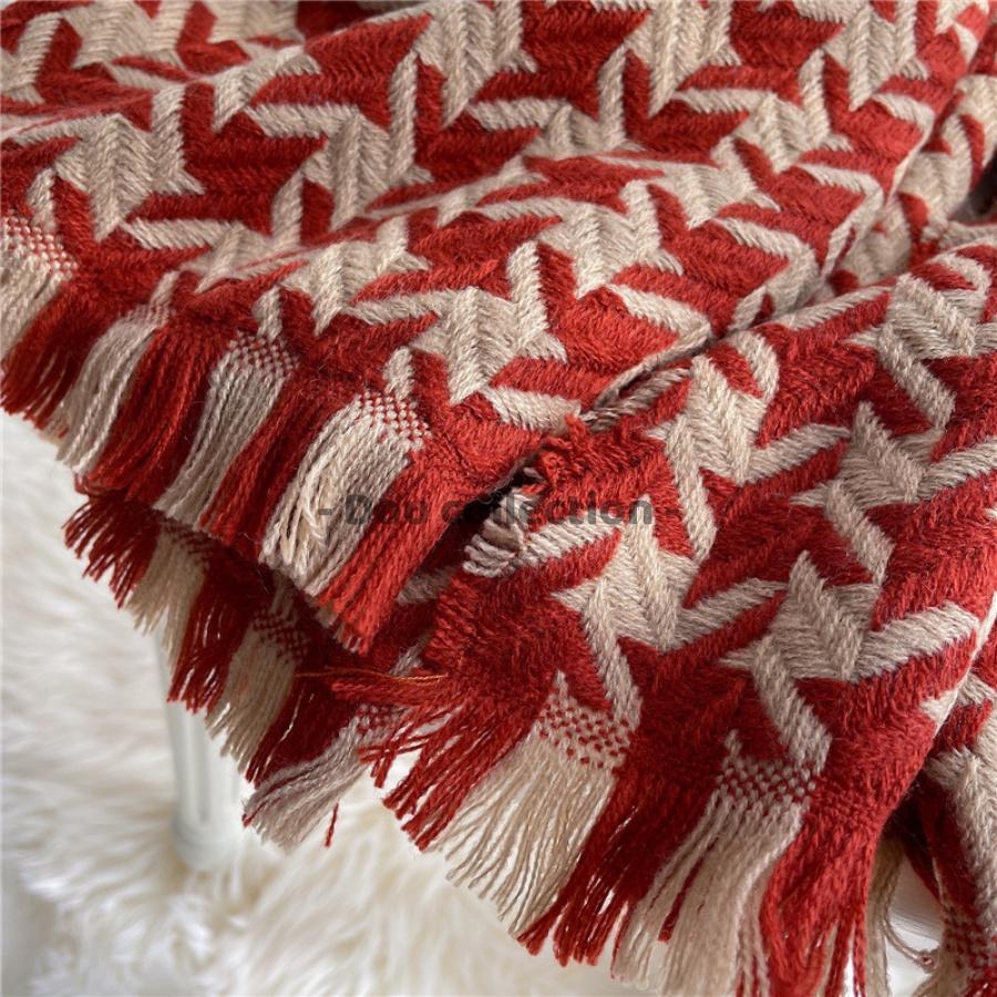 Khăn Choàng Cổ Len (Khăn Cashmere Dày) Cao Cấp Giữ Ấm Mùa Đông Họa Tiết Cao - 60x195cm - PJN.ARC - Mã LN013