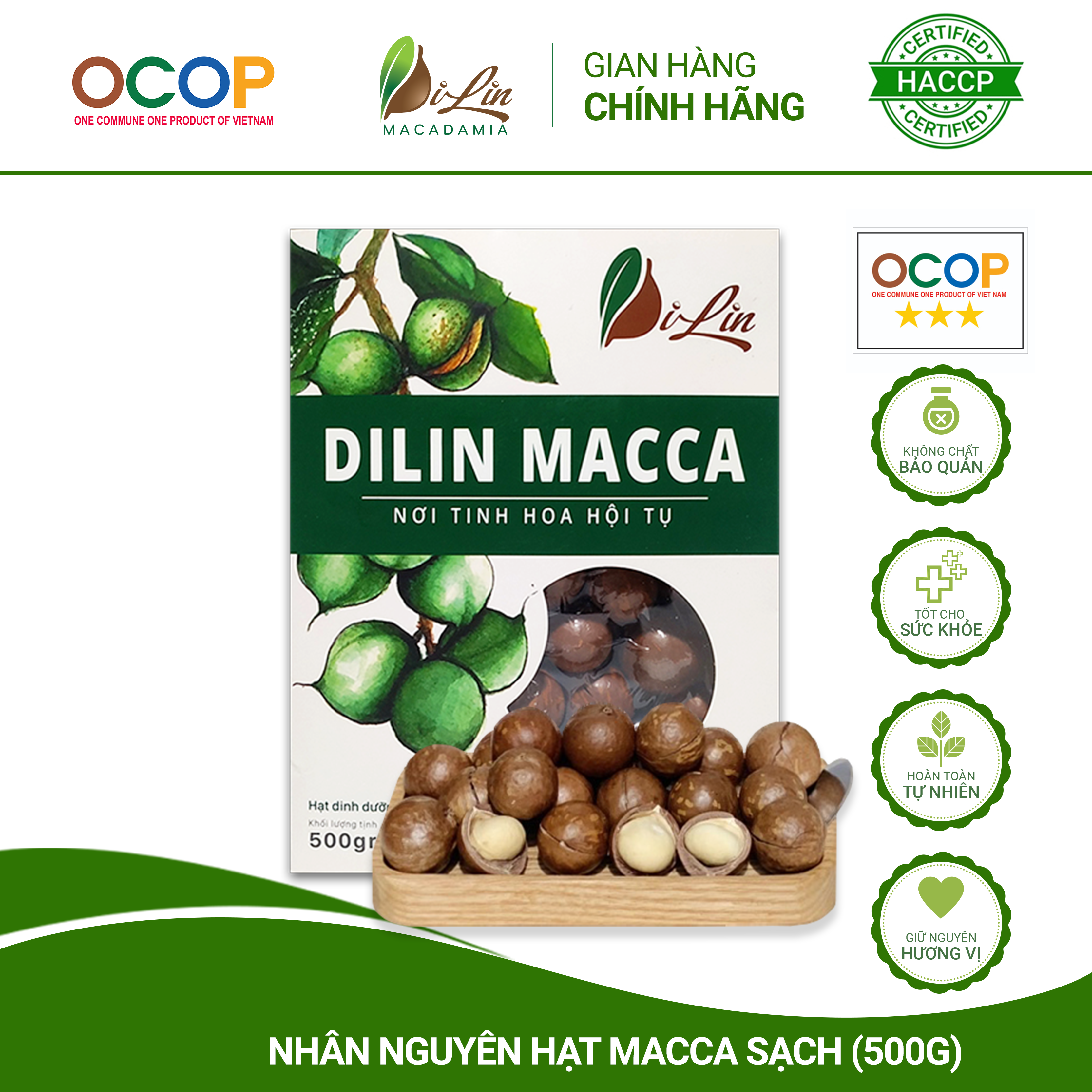 Hạt Macca Lâm Đồng Hộp Giấy Sang Trọng 500G
