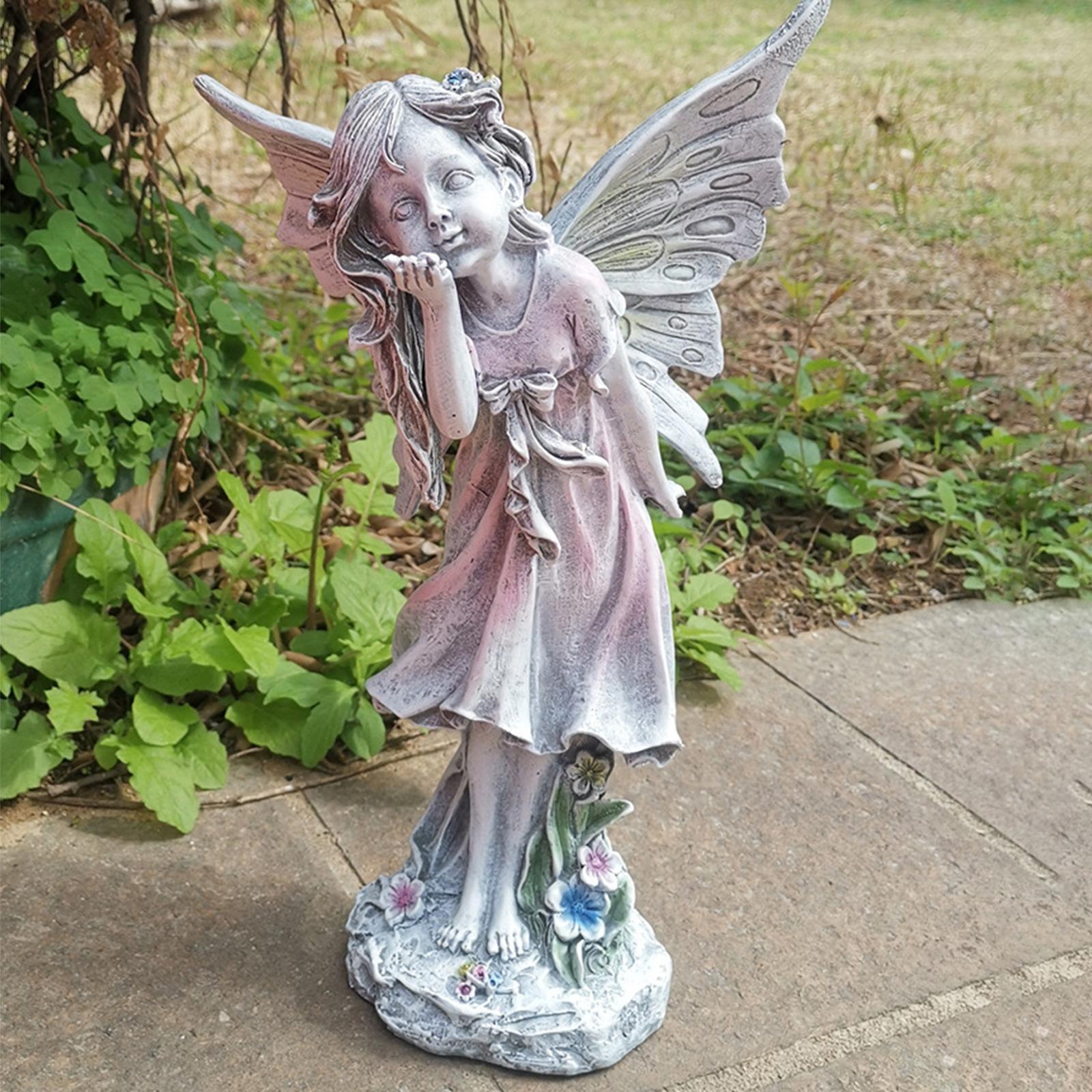 Charming Fairy Statue Figurine Ornament Craft Backyard Resin