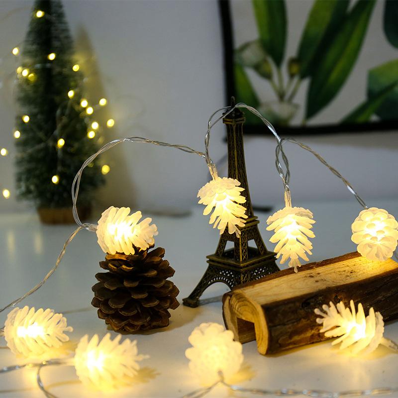 Dây Đèn Led 10 / 20 Bóng Hình Quả Thông Trang Trí Giáng Sinh