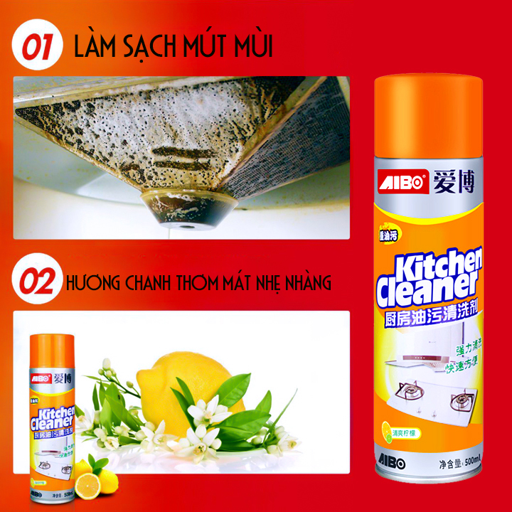 BÌNH XỊT TẨY RỬA DẦU MỠ NHÀ BẾP KITCHEN CLEANER 500ml