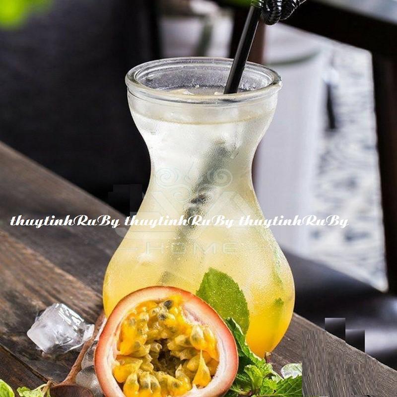 Combo 5 Ly Thủy Tinh Uống Sinh Tố Miệng Loe 350ml