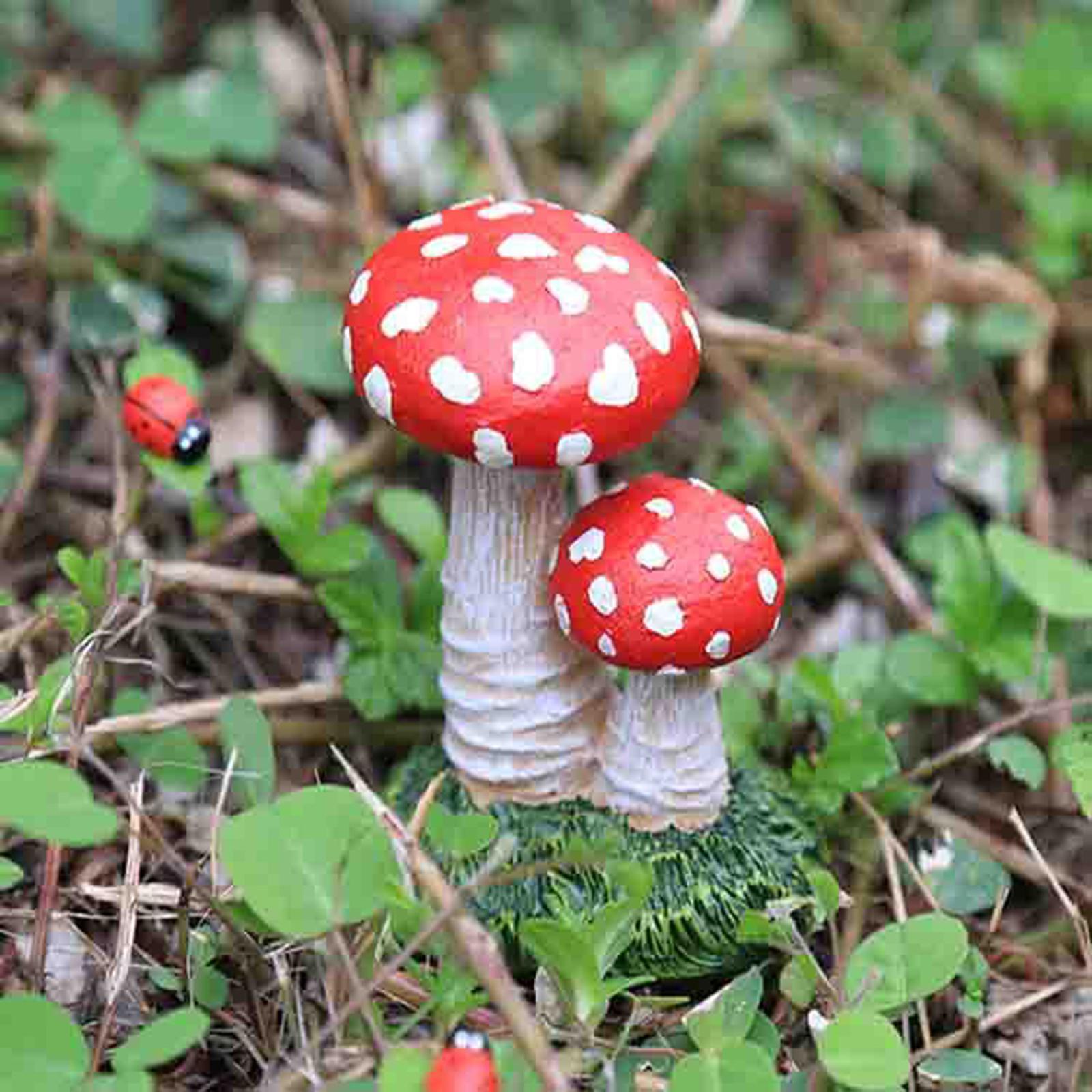 Mushroom Figure Yard Decoration Garden Ornament Durable Figurine for Fairy Patio