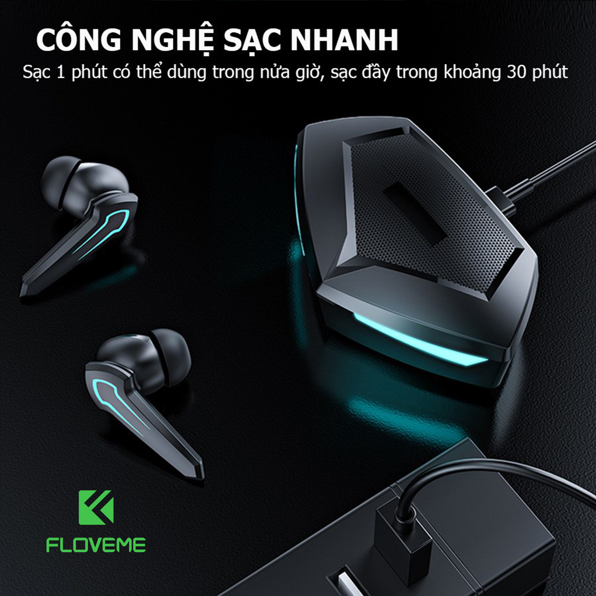 Tai Nghe Gaming Không Dây Bluetooth 5.2 - P30, hỗ trợ đàm thoại độ trễ cực thấp khi chơi game, Bass mạnh mẽ