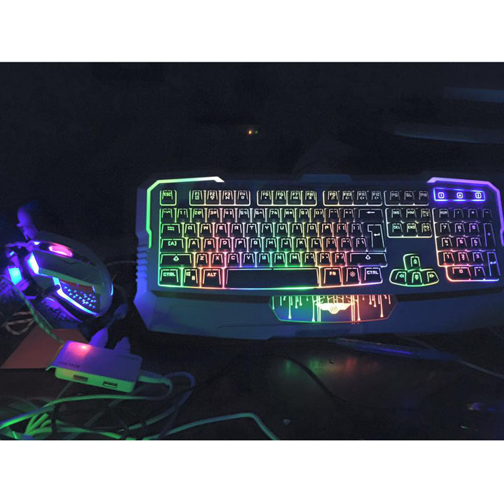 Bàn phím Gaming có dây Newmen KB813 - có đèn LED (Trắng Đen) - Hàng Chính Hãng