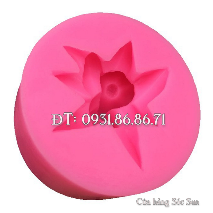 Khuôn silicon hoa ly đôi kèm lá - Mã số 1519