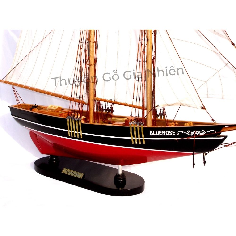 Mô Hình Thuyền Gỗ Phong Thủy Dạng Thuyền Buồm BLUENOSE PAINTED Chính Hãng Hàng Xuất Khẩu Chất Lượng Cao