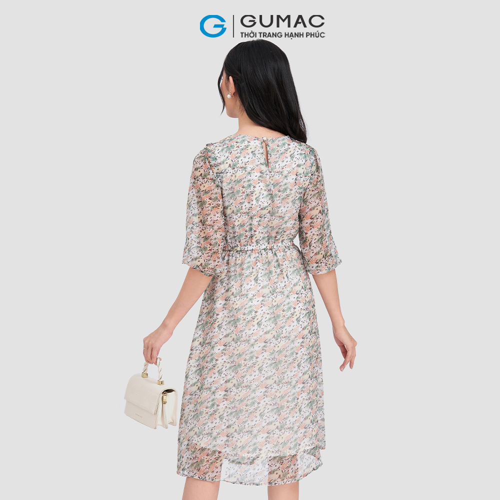 Đầm cổ bèo dập ly DC12050 thời trang GUMAC