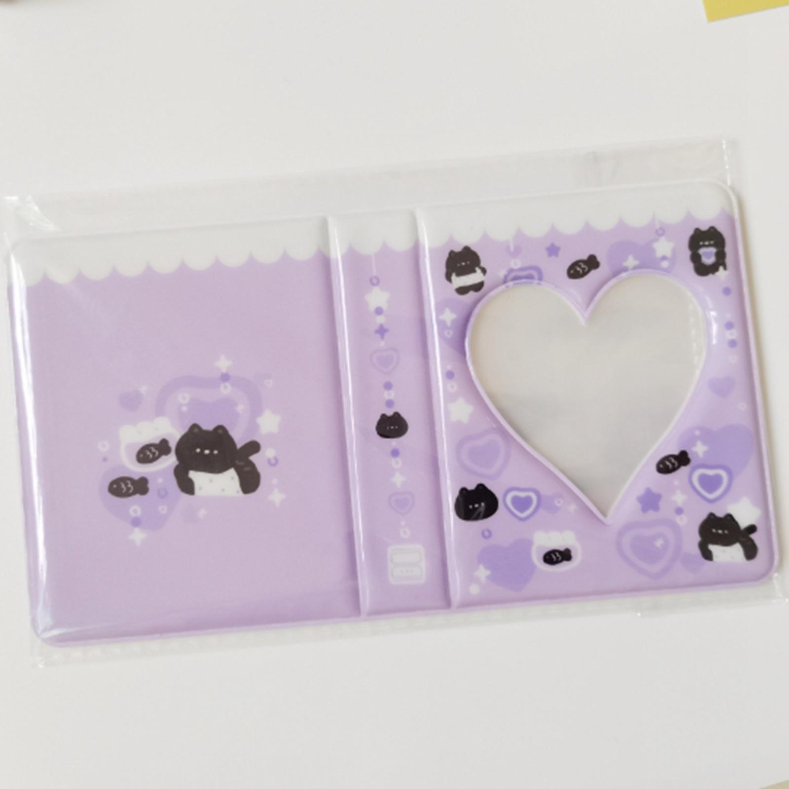 3 inch Mini Photo Album Photocard Holder Photocard Sleeves, Business Card Holder Love heart Photocard Holder Book for Card Collectiors