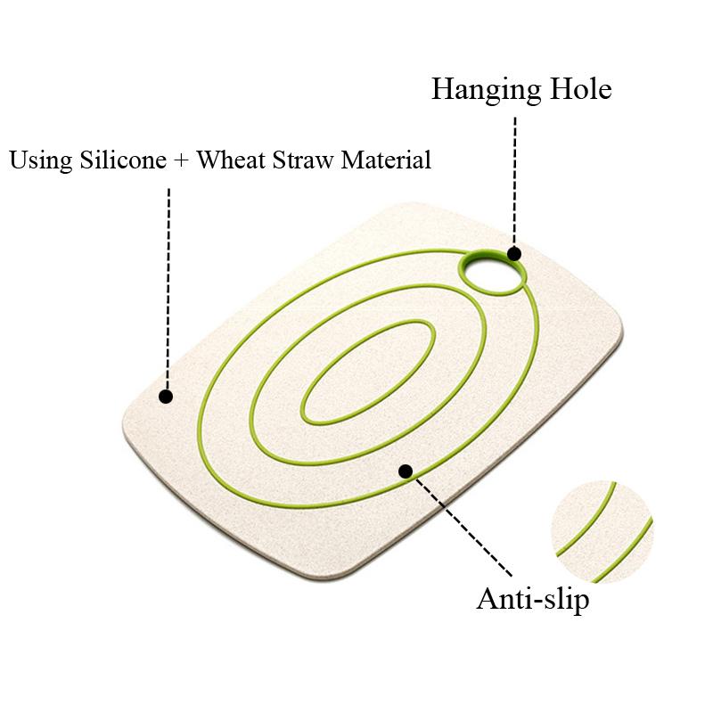 2 Cái/bộ Thớt Chống Trơn Trượt Khối Cắt Bộ Thân Thiện Với Môi Trường Rơm Lúa Mì Bếp Thịt Trái Cây Thực Phẩm Dụng Cụ Gọt Rau Củ