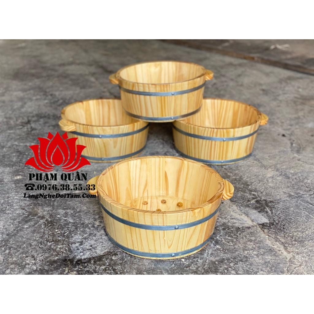 Chỗ gỗ bé ngâm tay chân, chậu gỗ rửa mặt