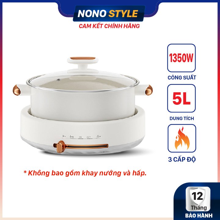 [Nhập CECAMP30KD1 giảm 30K] Nồi Lẩu Điện Đa Năng Nonostyle DRG-J50E (5L) - Hàng Chính Hãng