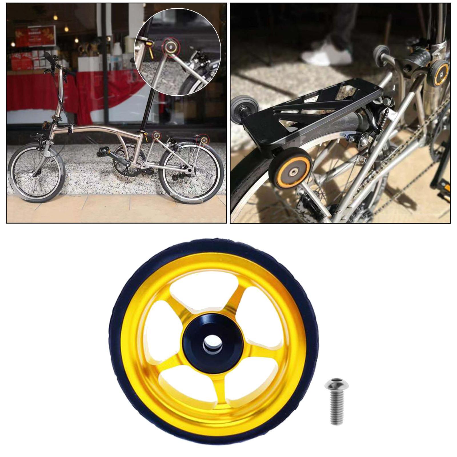 2-6pack Easy Wheel for Folding Bike EZ Wheels Wheel Easywheel Golden