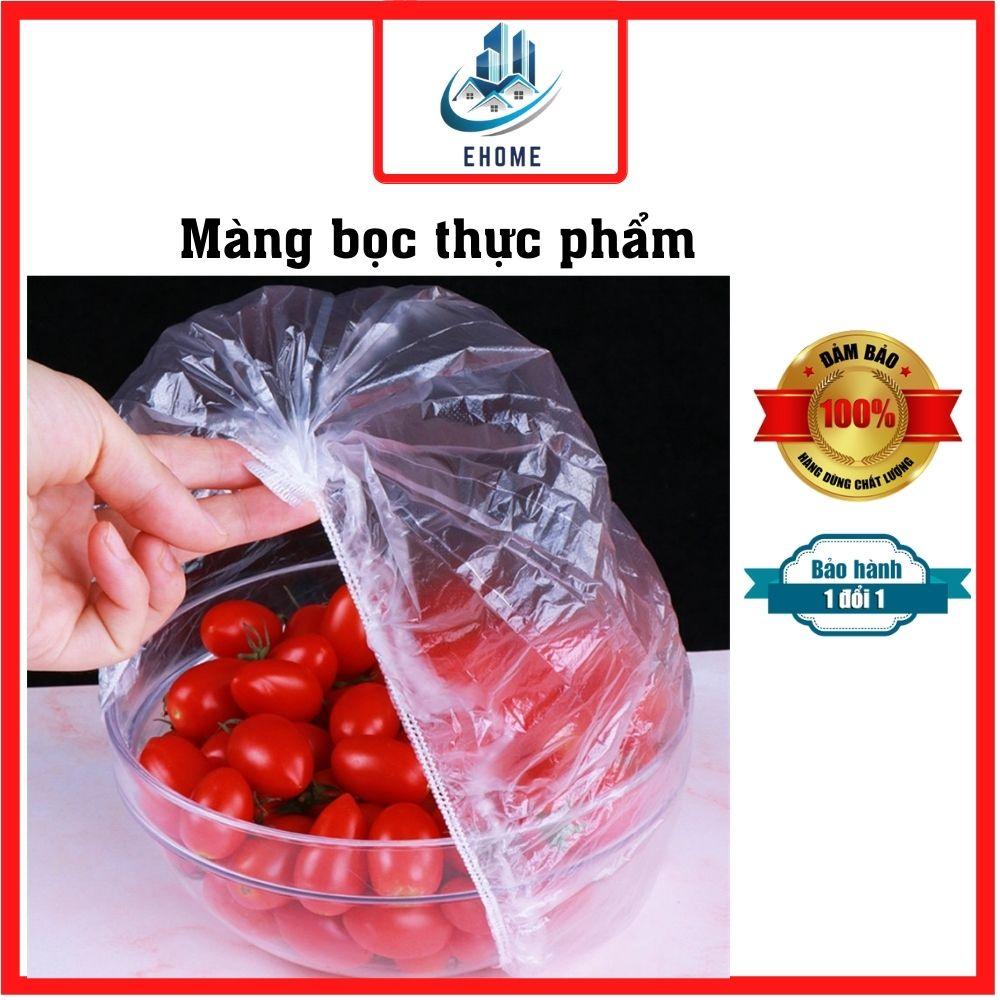 Set túi 100 chiếc màng bọc thực phẩm PE có chun co giãn an toàn sử dụng bọc thức ăn để tủ lạnh hình gấu