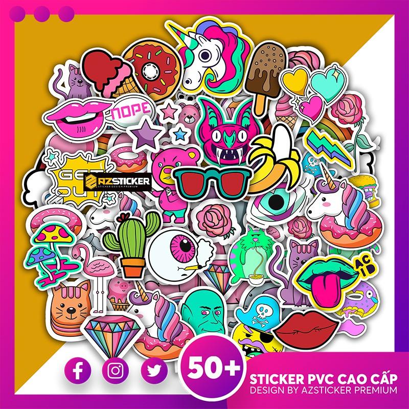 Sticker Cute | Dán Nón Bảo Hiêm, Điện Thoại, Laptop, Bình Nước...Chống Nước, Chống Bay Màu