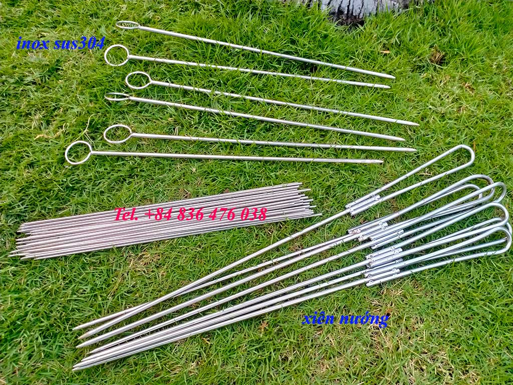 [Combo 20 Que xiên] nướng cá, tôm, nướng thịt bằng inox sus304 đường kính 3mm dài 30cm - dùng trọn đời không lo gỉ sét