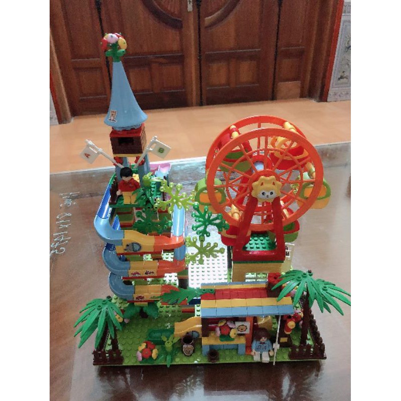 Bộ đồ chơi xếp hình Lego tháp cầu trượt đu quay 469pcs cho bé từ 6 tuổi