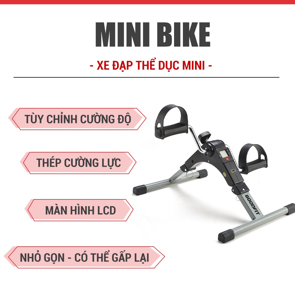 Xe đạp tập thể dục mini tại nhà gấp gọn tiện dụng GoodFit GF002MB